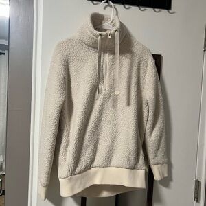 Athleta Cream Sherpa Half-Zip Pullover
